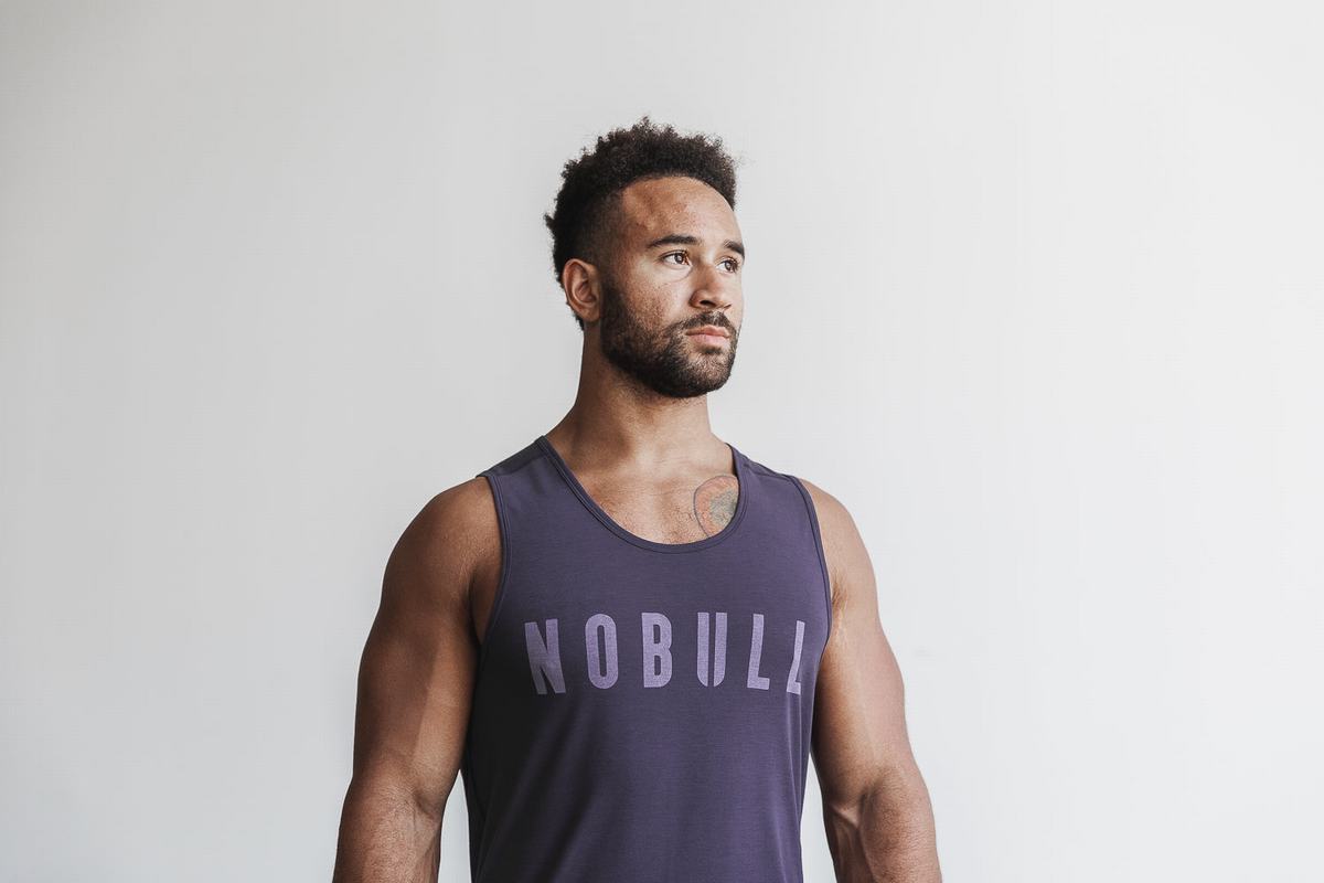 Nobull Men's Tank Tops Dark Purple | Australia (VI5123)